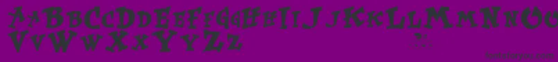 Krtrussell-Schriftart – Schwarze Schriften auf violettem Hintergrund