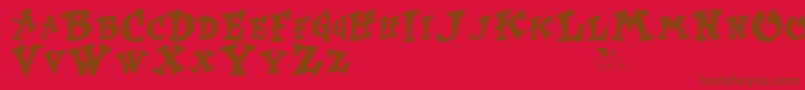 Krtrussell Font – Brown Fonts on Red Background