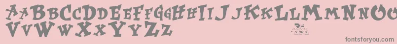 Krtrussell Font – Gray Fonts on Pink Background