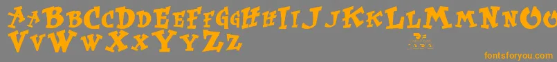 Krtrussell Font – Orange Fonts on Gray Background