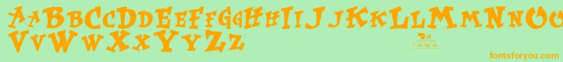 Krtrussell Font – Orange Fonts on Green Background