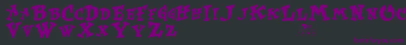 フォントKrtrussell – 黒い背景に紫のフォント