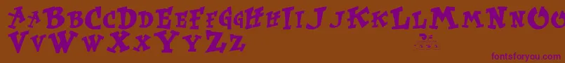 Krtrussell Font – Purple Fonts on Brown Background