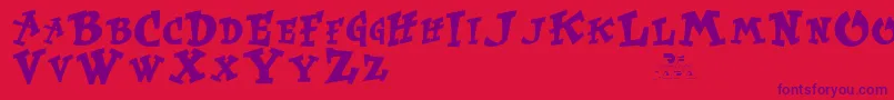 Krtrussell Font – Purple Fonts on Red Background