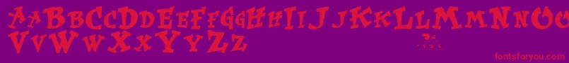 Krtrussell Font – Red Fonts on Purple Background