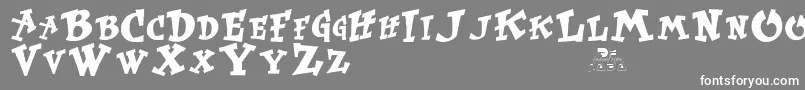 フォントKrtrussell – 灰色の背景に白い文字