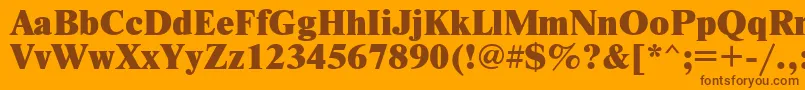 Newtonxc-fontti – ruskeat fontit oranssilla taustalla
