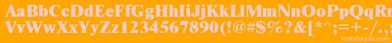Newtonxc Font – Pink Fonts on Orange Background
