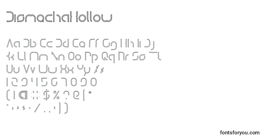 DismechaHollow font – alphabet, numbers, special characters
