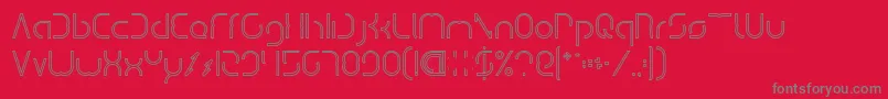 DismechaHollow-Schriftart – Graue Schriften auf rotem Hintergrund