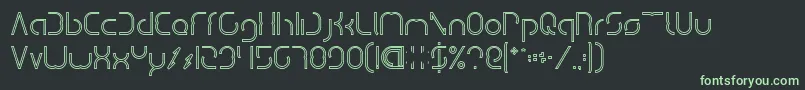 フォントDismechaHollow – 黒い背景に緑の文字