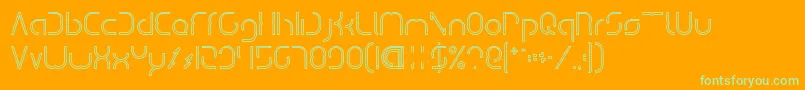 DismechaHollow Font – Green Fonts on Orange Background