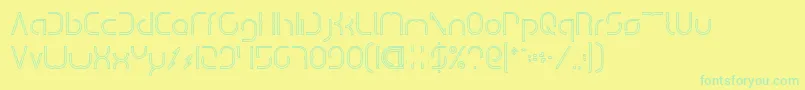 DismechaHollow Font – Green Fonts on Yellow Background