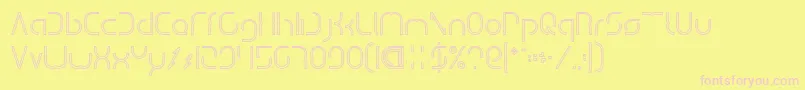 Шрифт DismechaHollow – розовые шрифты на жёлтом фоне