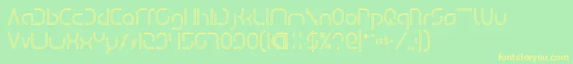 Шрифт DismechaHollow – жёлтые шрифты на зелёном фоне