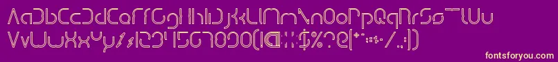 フォントDismechaHollow – 紫の背景に黄色のフォント