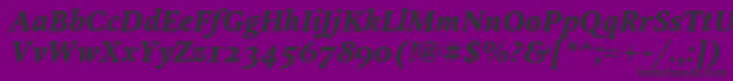 フォントOctavaoscBolditalic – 紫の背景に黒い文字