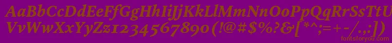 OctavaoscBolditalic Font – Brown Fonts on Purple Background