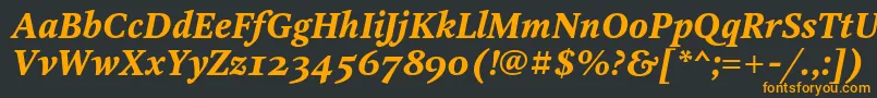 Шрифт OctavaoscBolditalic – оранжевые шрифты на чёрном фоне