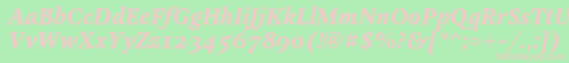 Шрифт OctavaoscBolditalic – розовые шрифты на зелёном фоне