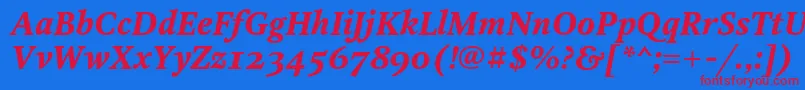 OctavaoscBolditalic Font – Red Fonts on Blue Background