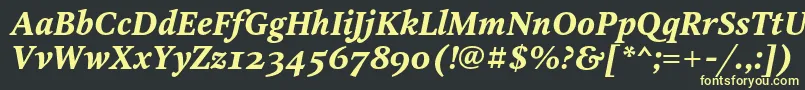 フォントOctavaoscBolditalic – 黒い背景に黄色の文字