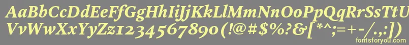 OctavaoscBolditalic-fontti – keltaiset fontit harmaalla taustalla