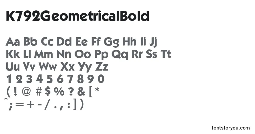 Fuente K792GeometricalBold - alfabeto, números, caracteres especiales