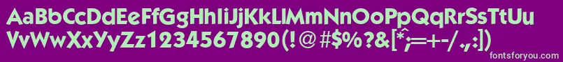 K792GeometricalBold Font – Green Fonts on Purple Background