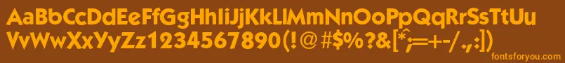 K792GeometricalBold Font – Orange Fonts on Brown Background