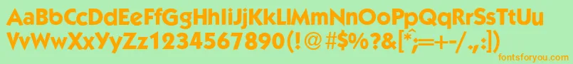 K792GeometricalBold Font – Orange Fonts on Green Background