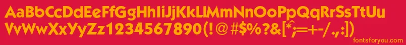 K792GeometricalBold Font – Orange Fonts on Red Background