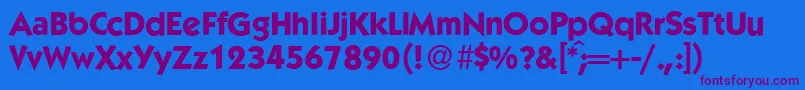 K792GeometricalBold Font – Purple Fonts on Blue Background