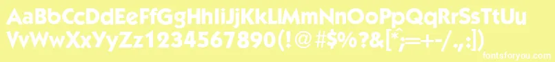 K792GeometricalBold Font – White Fonts on Yellow Background