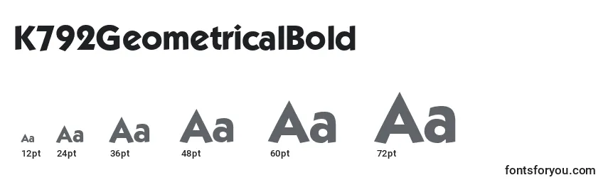 K792GeometricalBold Font Sizes