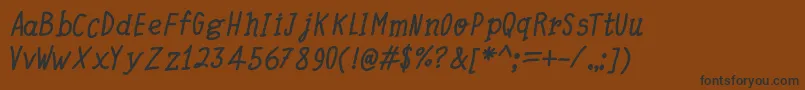 QuickWritingBoldItalic Font – Black Fonts on Brown Background