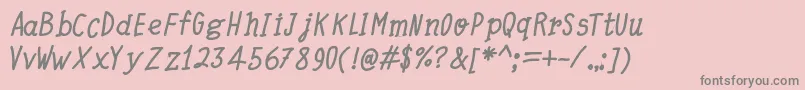QuickWritingBoldItalic Font – Gray Fonts on Pink Background