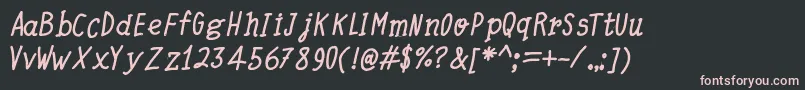 QuickWritingBoldItalic Font – Pink Fonts on Black Background