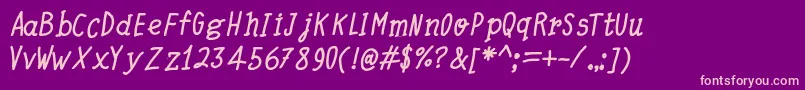QuickWritingBoldItalic Font – Pink Fonts on Purple Background
