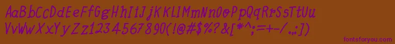 QuickWritingBoldItalic Font – Purple Fonts on Brown Background