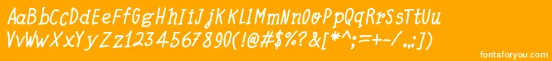 QuickWritingBoldItalic Font – White Fonts on Orange Background