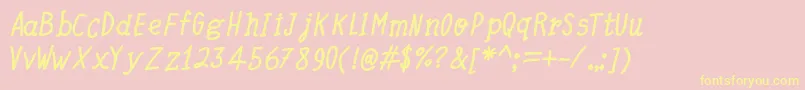 QuickWritingBoldItalic Font – Yellow Fonts on Pink Background