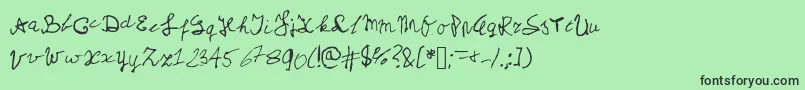 Fonte Myschoolhandwriting – fontes pretas em um fundo verde