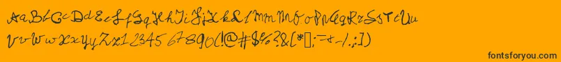 Myschoolhandwriting-Schriftart – Schwarze Schriften auf orangefarbenem Hintergrund