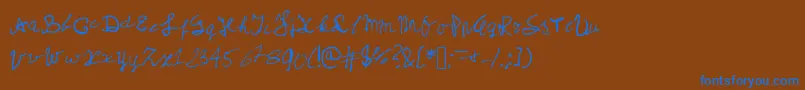 Myschoolhandwriting Font – Blue Fonts on Brown Background