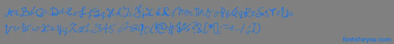 Myschoolhandwriting Font – Blue Fonts on Gray Background