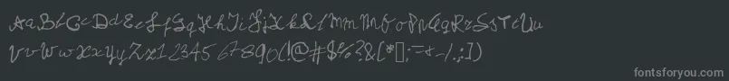Шрифт Myschoolhandwriting – серые шрифты на чёрном фоне
