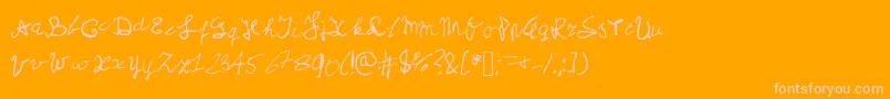 Myschoolhandwriting Font – Pink Fonts on Orange Background