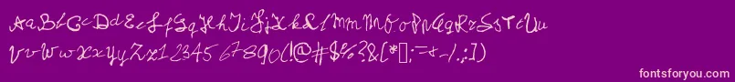 Myschoolhandwriting Font – Pink Fonts on Purple Background