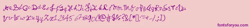 Myschoolhandwriting Font – Purple Fonts on Pink Background